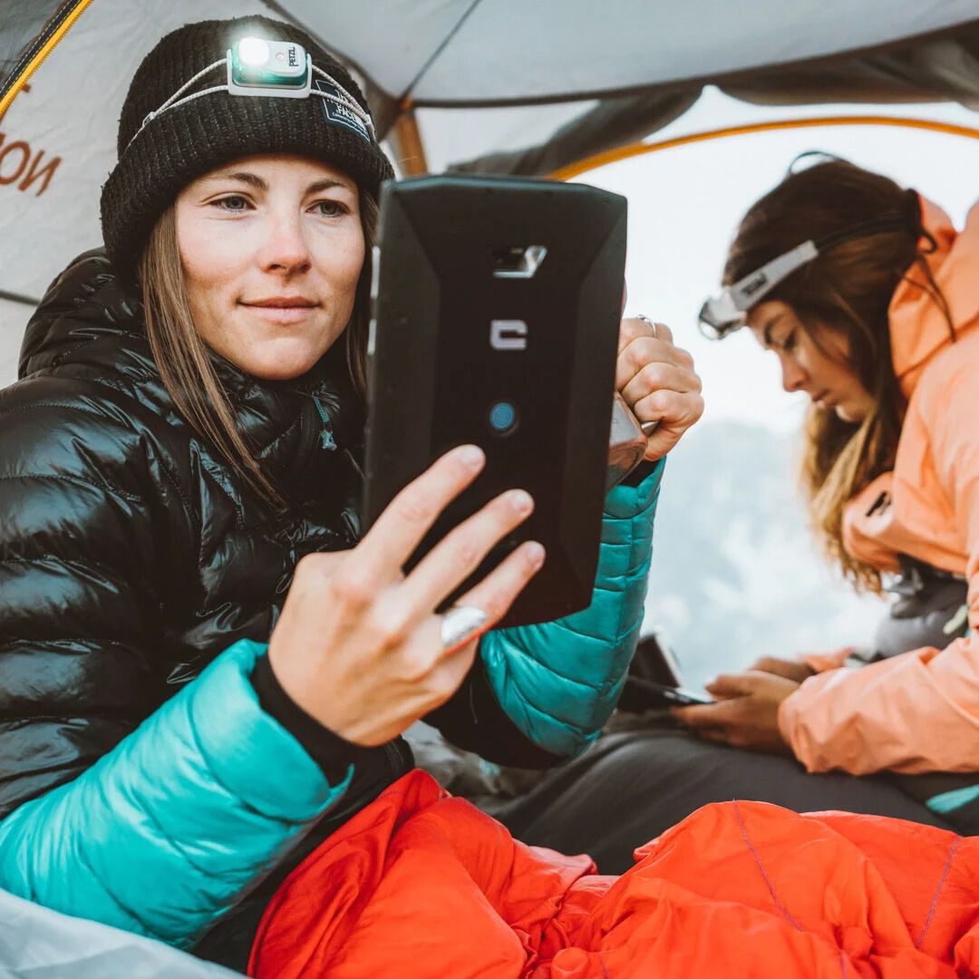 Utilisation tablette Crosscall campement outdoor